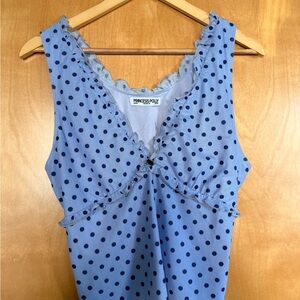 Princess Polly Light Blue Polka Dot Blouse